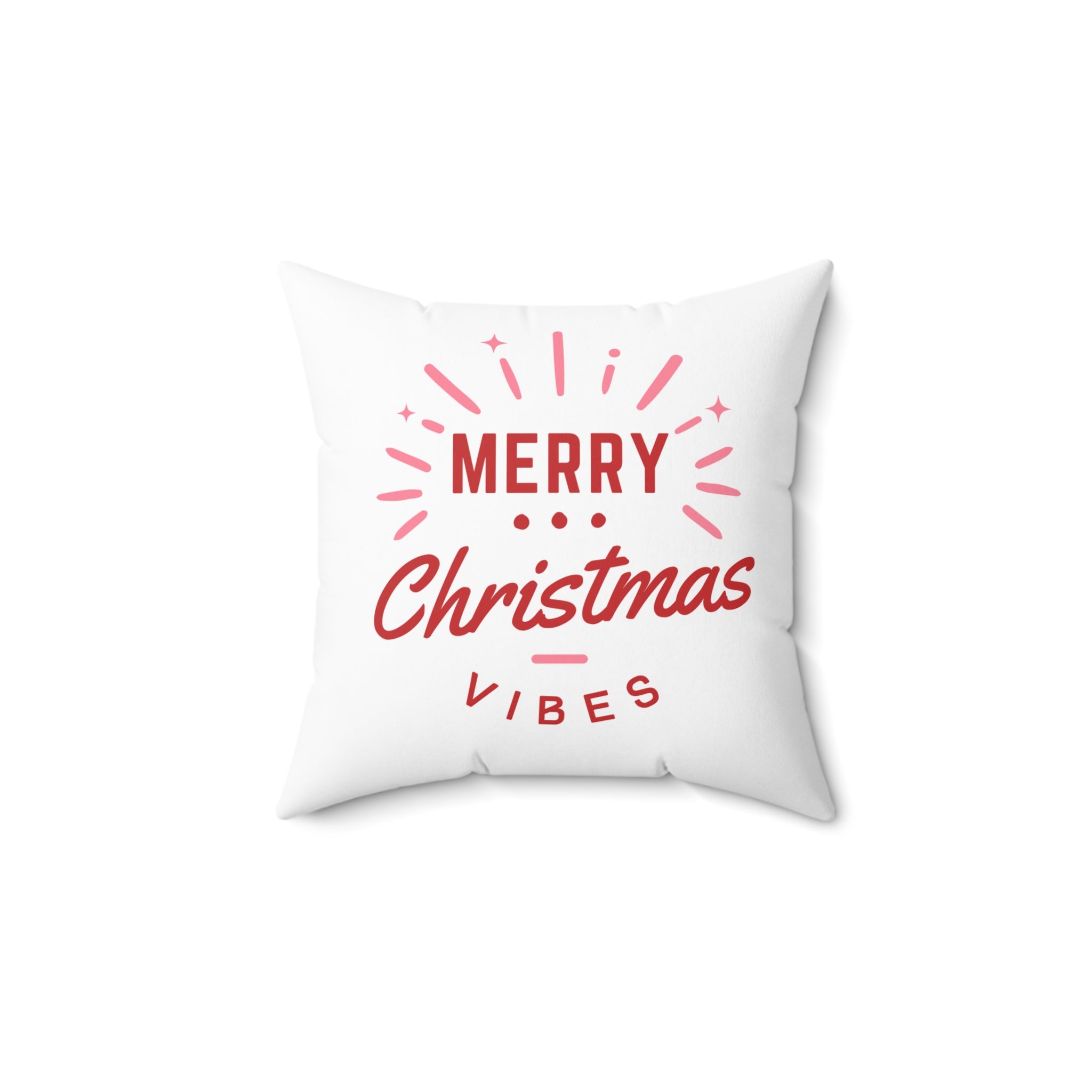 Merry Christmas Vibes Pillow — Festive Holiday Decorative Throw Pillow