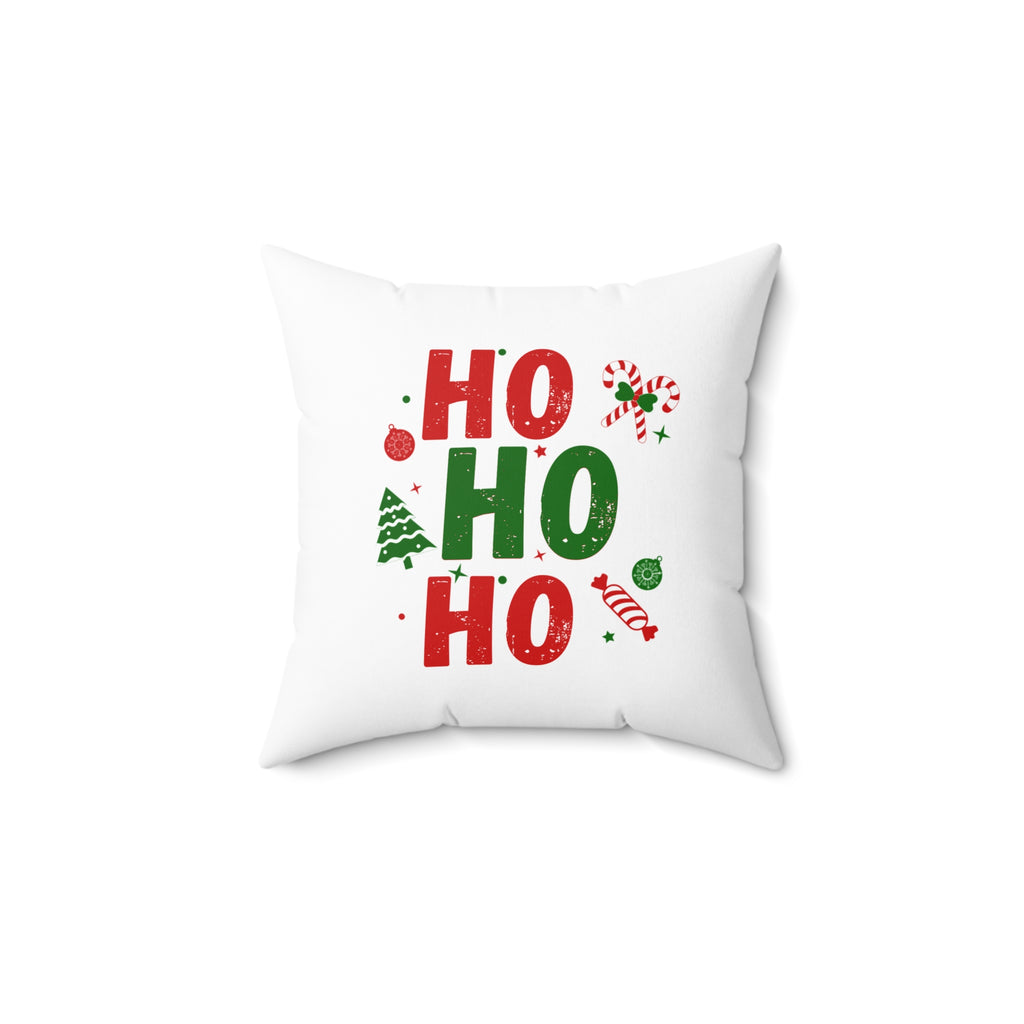 Ho Ho Ho Christmas Pillow — Festive Holiday Decorative Throw Pillow