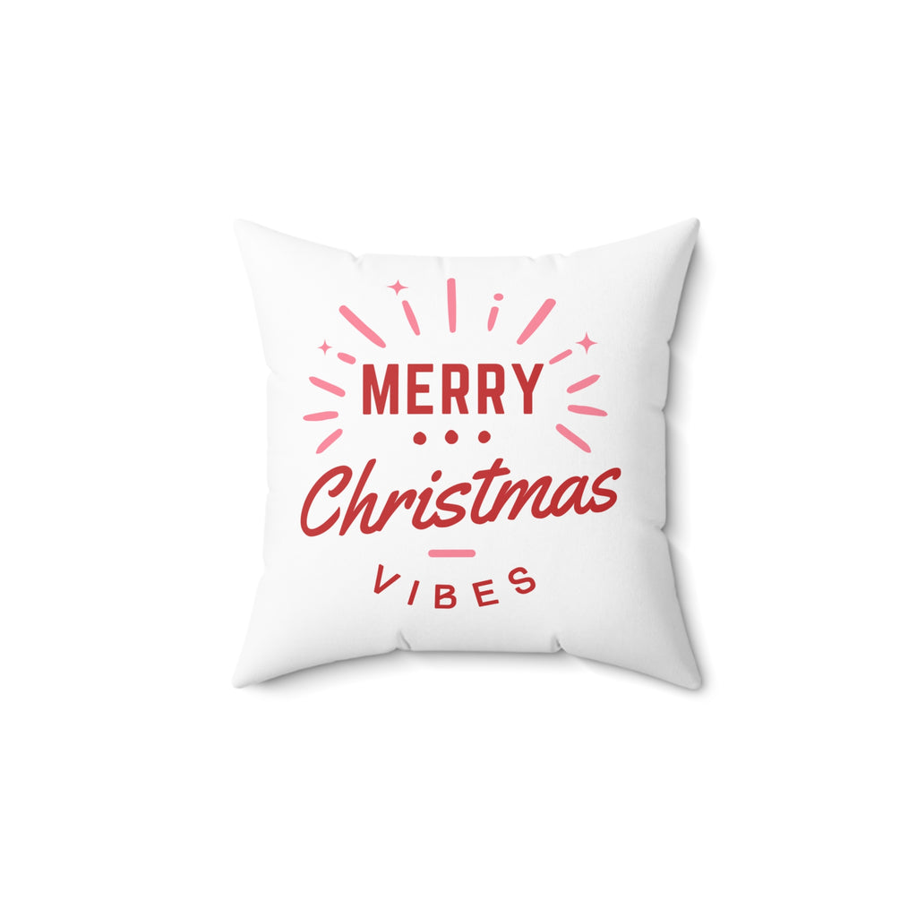 Merry Christmas Vibes Pillow — Festive Holiday Decorative Throw Pillow