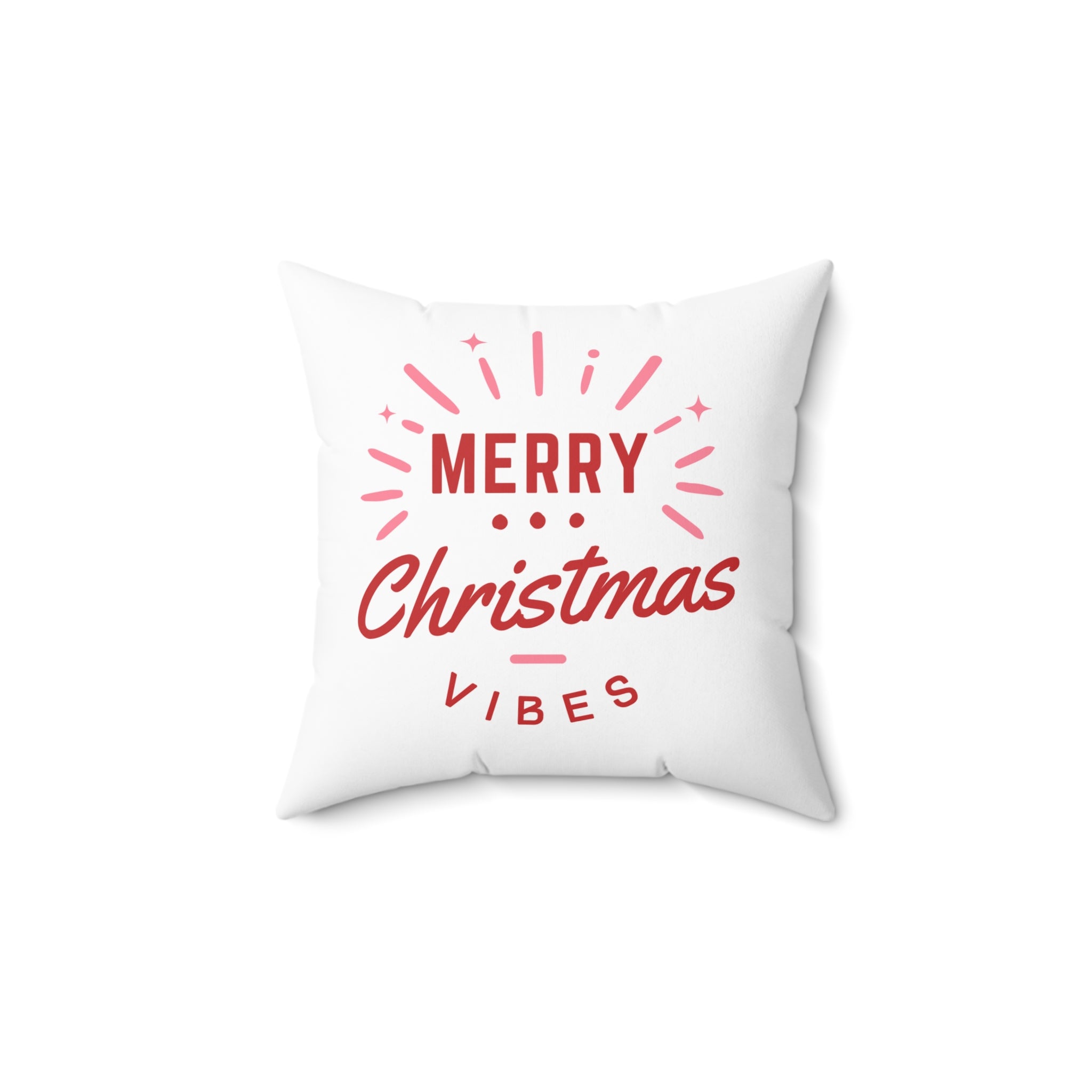 Merry Christmas Vibes Pillow — Festive Holiday Decorative Throw Pillow